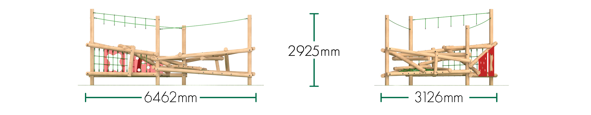 Clamber Stack 4 Timber Climbing Frame
