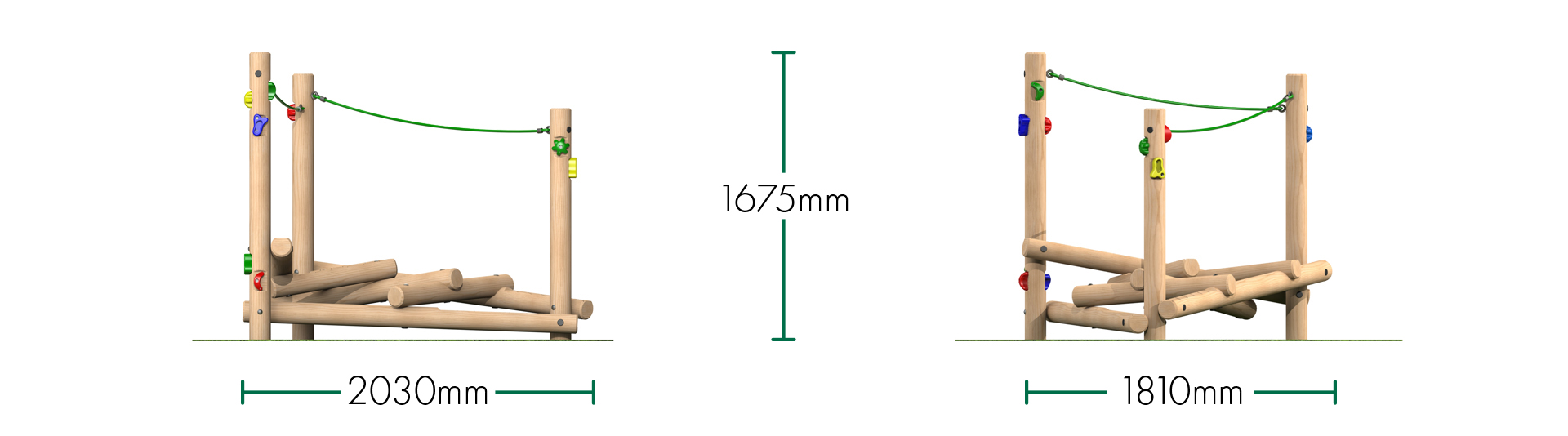 Clamber Stack Piccolo with Ropes Climbing Frame
